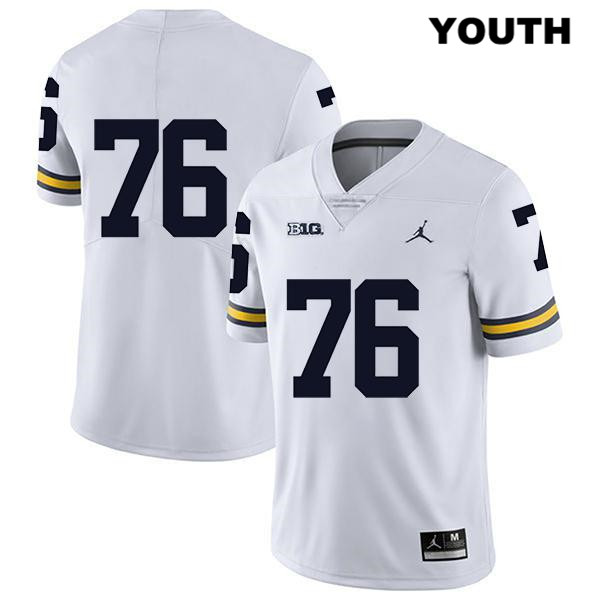 Youth NCAA Michigan Wolverines Ryan Hayes #76 No Name White Jordan Brand Authentic Stitched Legend Football College Jersey OZ25U37NI